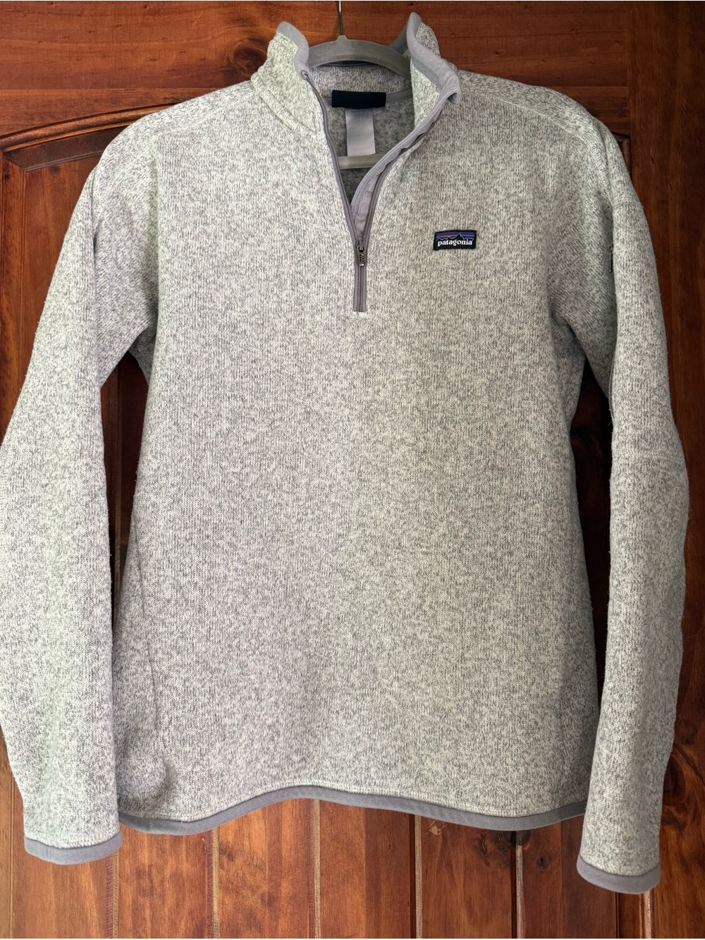 Patagonia Heather Light Gray Half-Zip Fleece Pullover